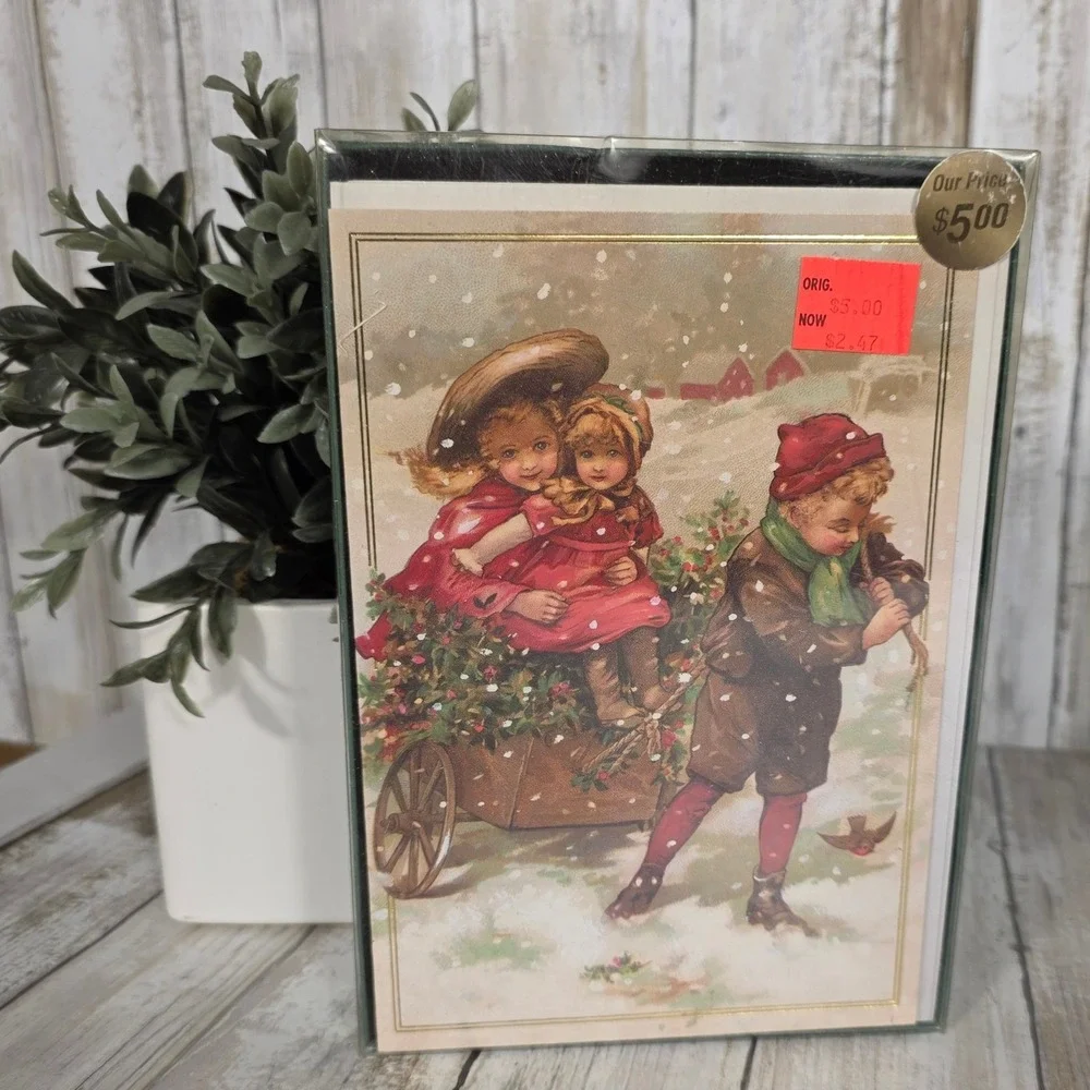Party America Vintage Victorian Style Boxed Holiday Cards 18 Count New Year